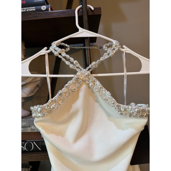 retrofete Kristi Pearl Embellished Mini Dress White Womens Size Small - Picture 7 of 13